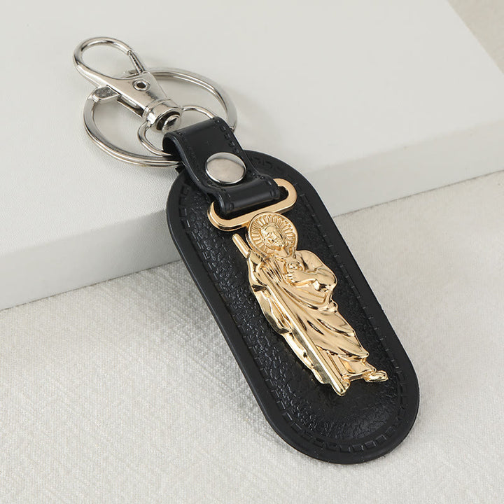 Christianartworkshop Our Lady of Guadalupe Devotional Keychain: Emblem of Marian Grace & Spiritual Protection - Gold Robe & St. Jude - image 10