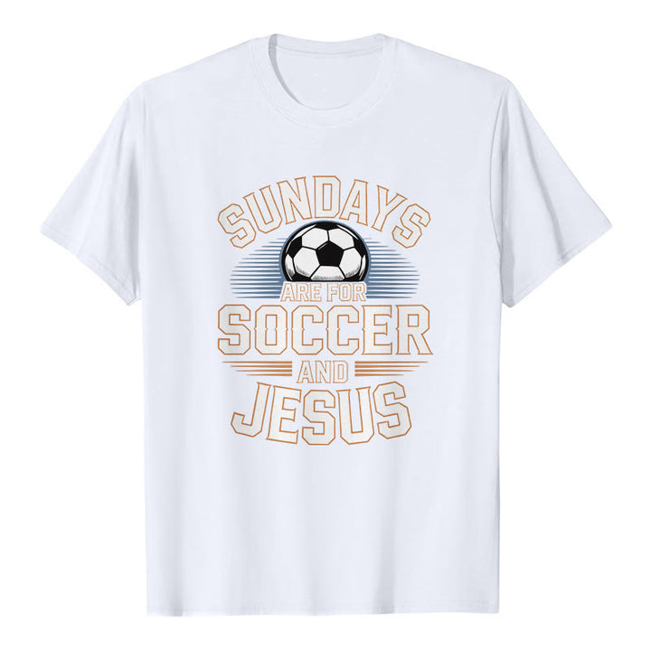 Christianartworkshop Sundays Are For Soccer And Jesus Soccer & Faith Premium T-Shirt - White - 2XL - image 1