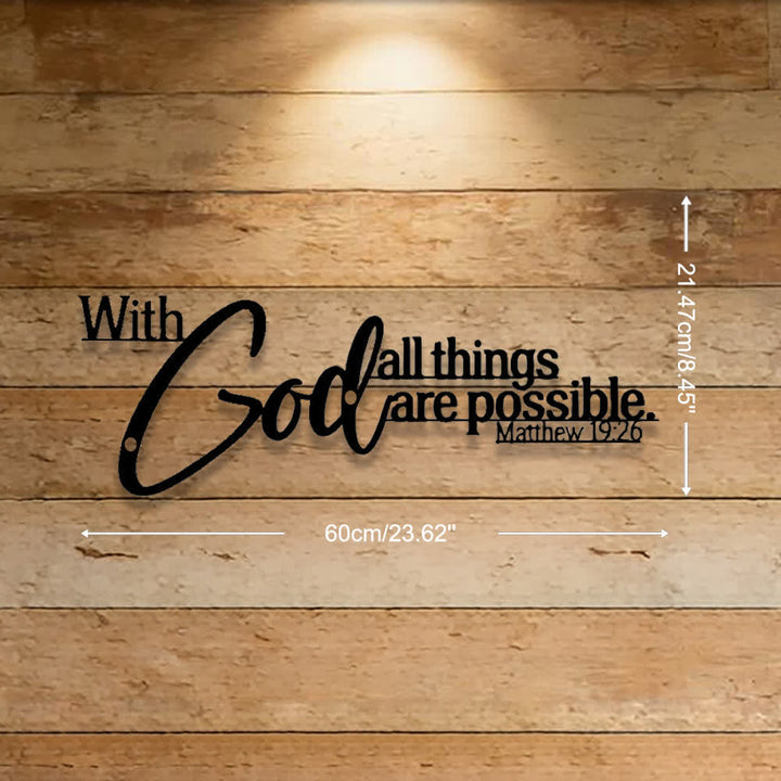 Christianartworkshop Mathew 19:26 Scripture With God All Things Are Possible Metal Wall Decor - 23.62''*8.45''*0.05''/60*21.47*0.12cm - image 8