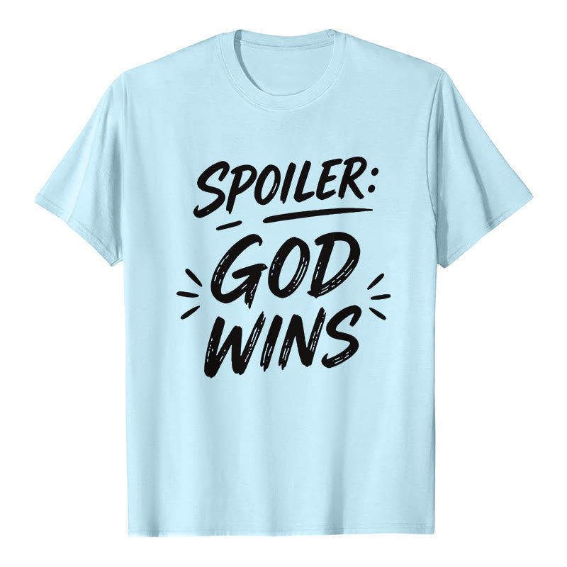 Christianartworkshop  Spoiler: God Wins Premium Short Sleeve T-Shirt - Blue - 2XL - image 7