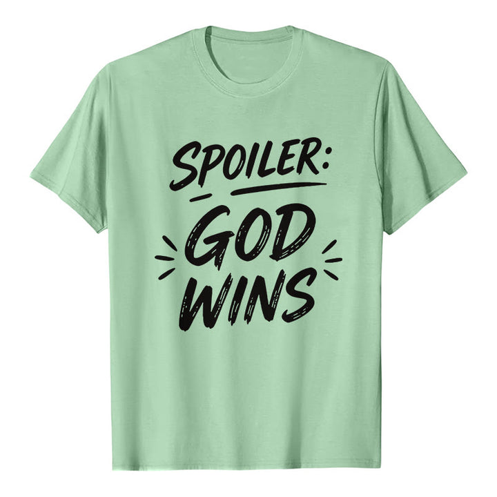 Christianartworkshop  Spoiler: God Wins Premium Short Sleeve T-Shirt - Light Green - 2XL - image 5