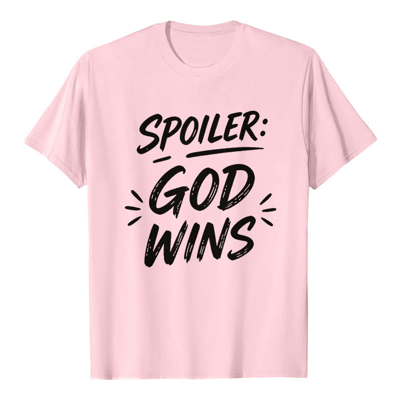 Christianartworkshop  Spoiler: God Wins Premium Short Sleeve T-Shirt - Pink - 2XL - image 3
