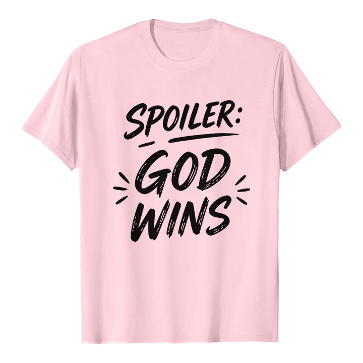Christianartworkshop  Spoiler: God Wins Premium Short Sleeve T-Shirt - Pink - 2XL - image 3