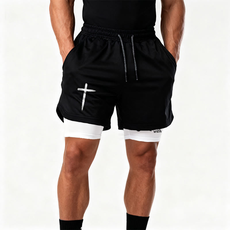 Christianartworkshop Created With A Purpose Cross Performance Layered Shorts - image 3