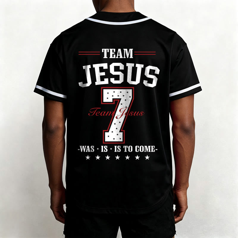 Christianartworkshop Team Jesus Was Is And Is To Come Custom Number 7 Baseball Jersey - image 11