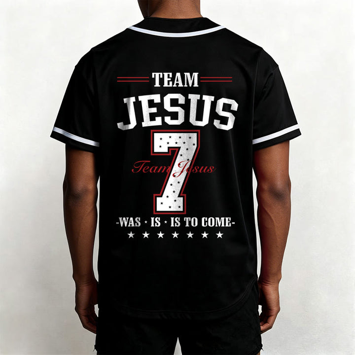 Christianartworkshop Team Jesus Was Is And Is To Come Custom Number 7 Baseball Jersey - image 11