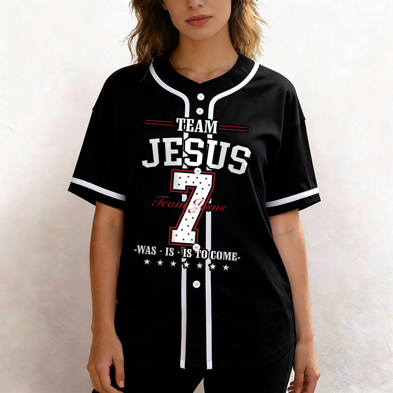 Christianartworkshop Team Jesus Was Is And Is To Come Custom Number 7 Baseball Jersey - image 9