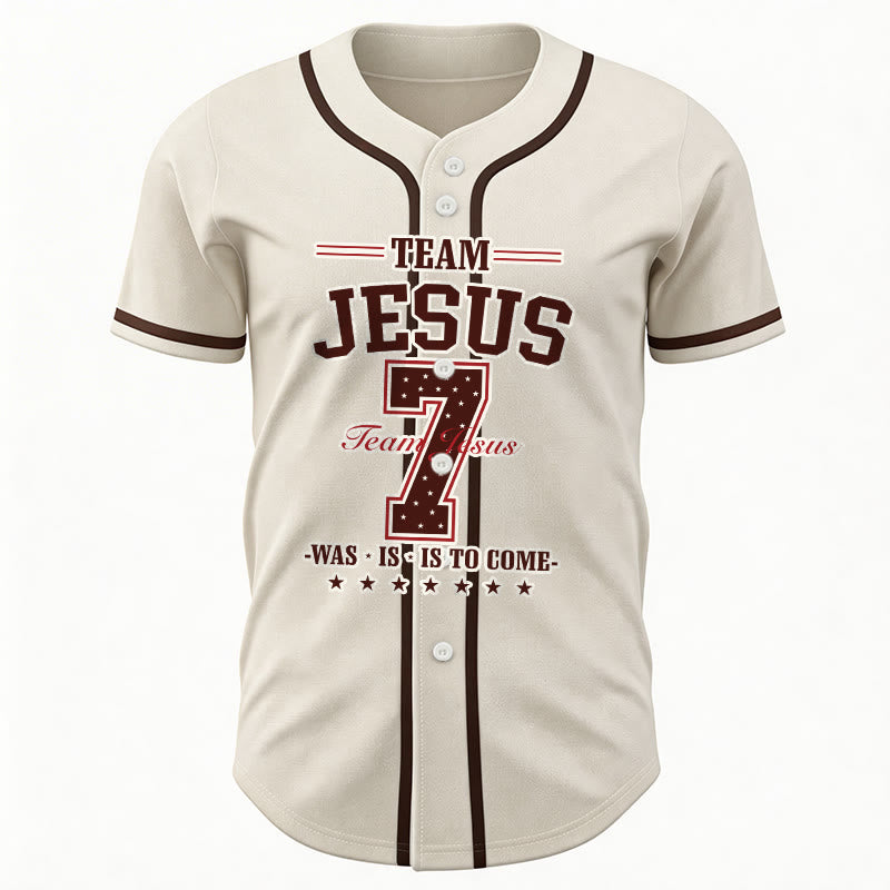 Christianartworkshop Team Jesus Was Is And Is To Come Custom Number 7 Baseball Jersey - image 24