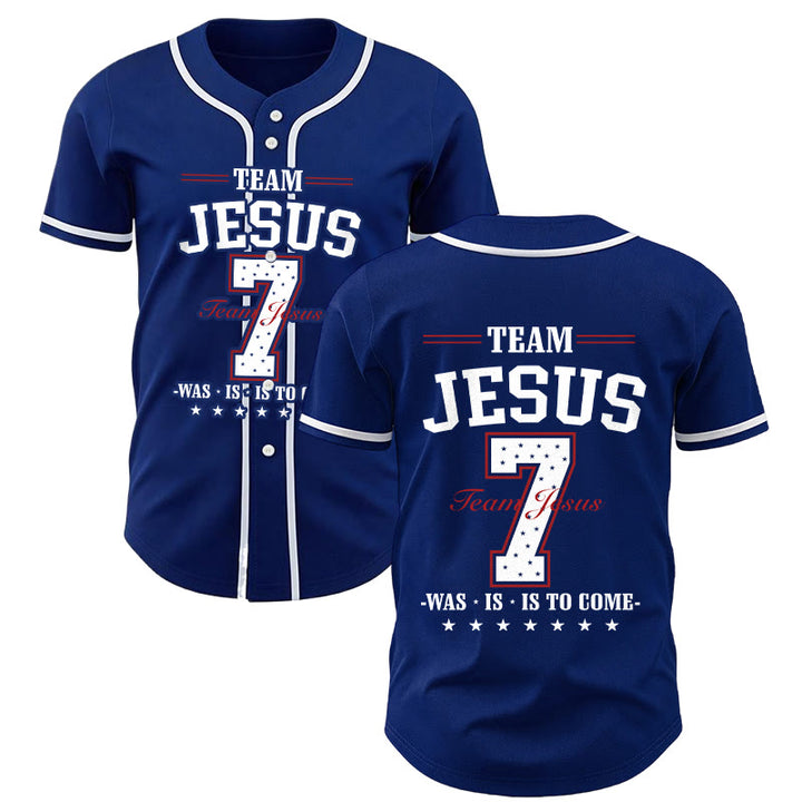 Christianartworkshop Team Jesus Was Is And Is To Come Custom Number 7 Baseball Jersey - image 14