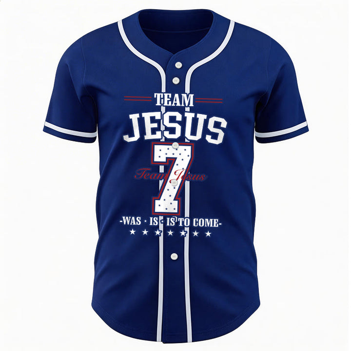 Christianartworkshop Team Jesus Was Is And Is To Come Custom Number 7 Baseball Jersey - image 17