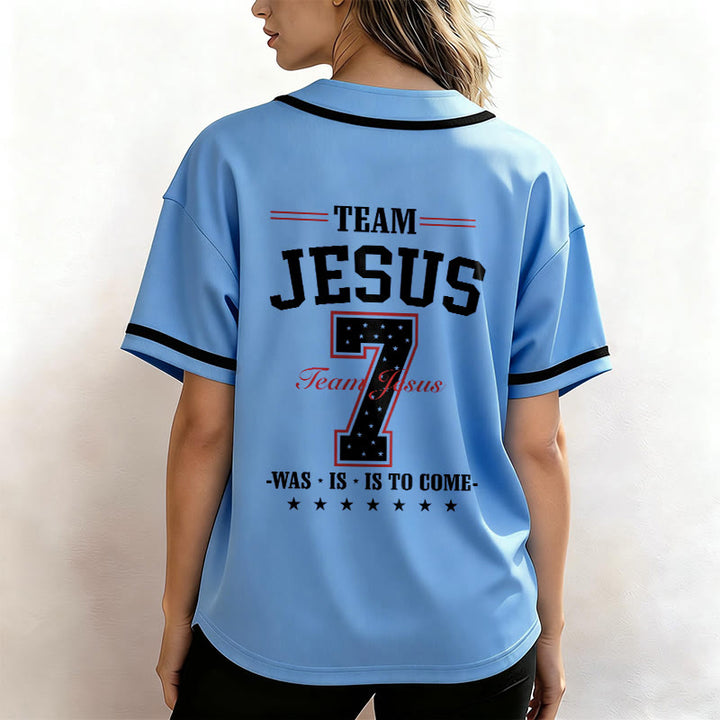 Christianartworkshop Team Jesus Was Is And Is To Come Custom Number 7 Baseball Jersey - image 47