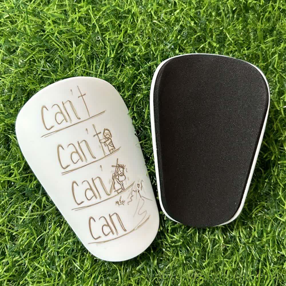 Christianartworkshop Inspirational Can't to Can Soccer Shin Pads for Training & Matches - Yellow Pattern - 12*8cm - image 3