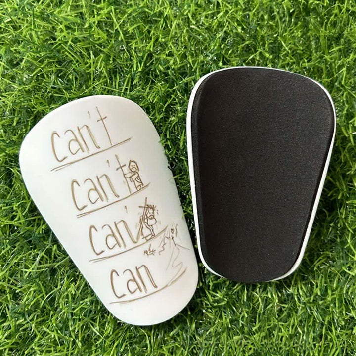 Christianartworkshop Inspirational Can't to Can Soccer Shin Pads for Training & Matches - Yellow Pattern - 12*8cm - image 3