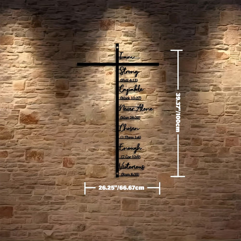 Christianartworkshop Biblical Verse Cross Metal Wall Decor: Daily Faith Reminder - Black - 26.25"*39.37"*0.05"/66.67cm*100cm*0.12cm - image 7