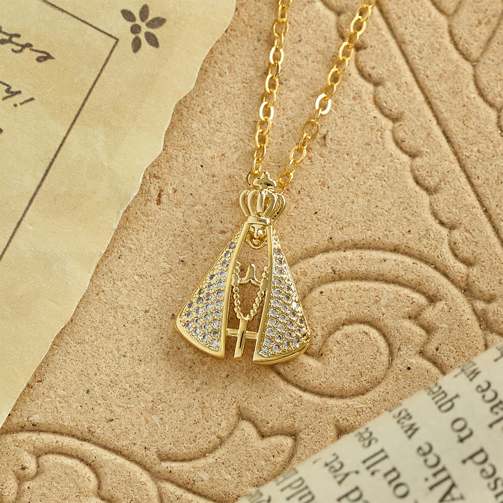 Christianartworkshop Regal Our Lady of Aparecida Pendant Necklace with Sparkling Accents: Emblem of Divine Care - image 5