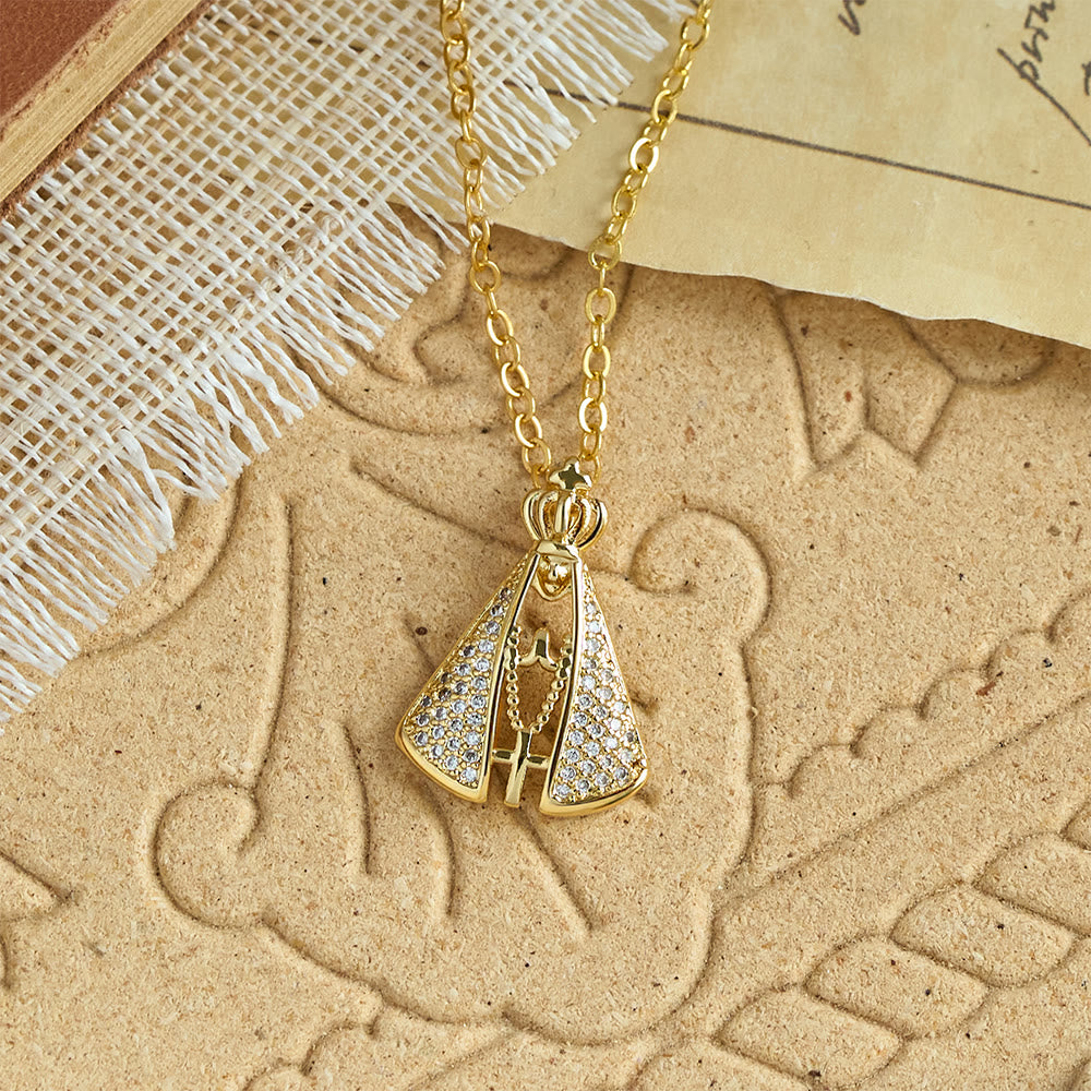 Christianartworkshop Regal Our Lady of Aparecida Pendant Necklace with Sparkling Accents: Emblem of Divine Care - image 2