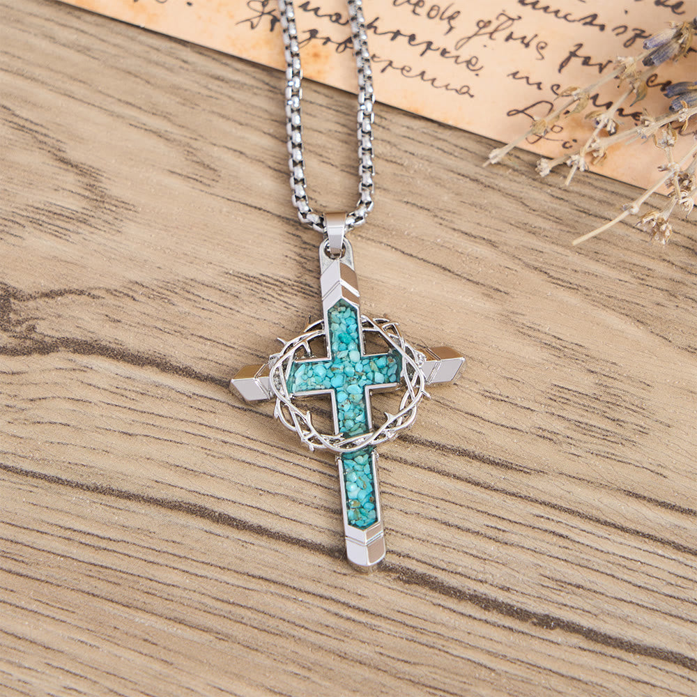 Christianartworkshop Thorn-Wrapped Inlaid Cross Pendant Necklace: A Symbol of Christ’s Sacrificial Love - image 10