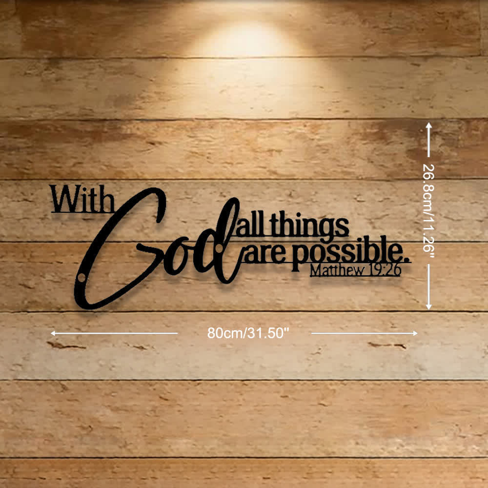 Christianartworkshop Mathew 19:26 Scripture With God All Things Are Possible Metal Wall Decor - 31.50''*11.26''*0.06''/80*28.6*0.15cm - image 9