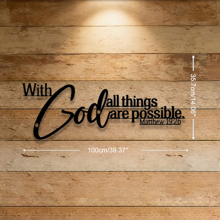 Christianartworkshop Mathew 19:26 Scripture With God All Things Are Possible Metal Wall Decor - 39.37''*14.06''*0.06''/100*35.7*0.15cm - image 10