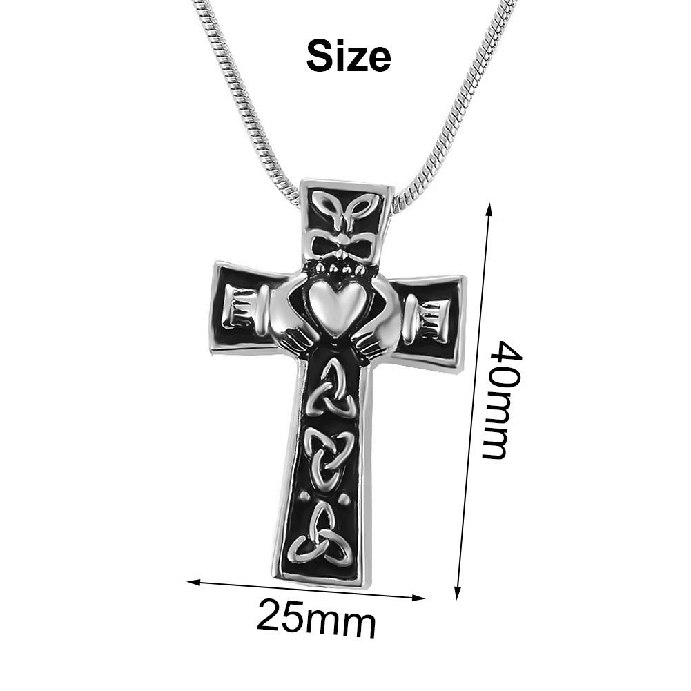 Christianartworkshop Claddagh Celtic Knot Christian Cross Necklace: Emblem of Divine Love & Faithful Devotion - image 3