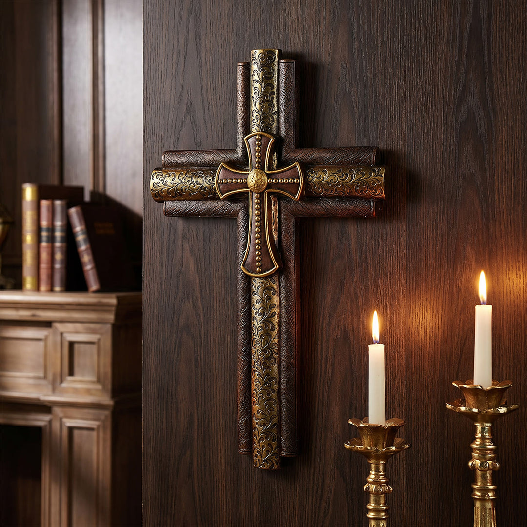 Christianartworkshop Ornate Vintage Resin Cross Wall Decor: A Symbol of Sacred Grace & Timeless Devotion - Cross - image 0