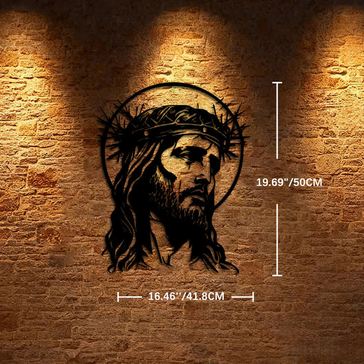Christianartworkshop Sacred Jesus with Crown of Thorns Metal Wall Decor - 16.46*19.69"/41.8*50cm - image 10