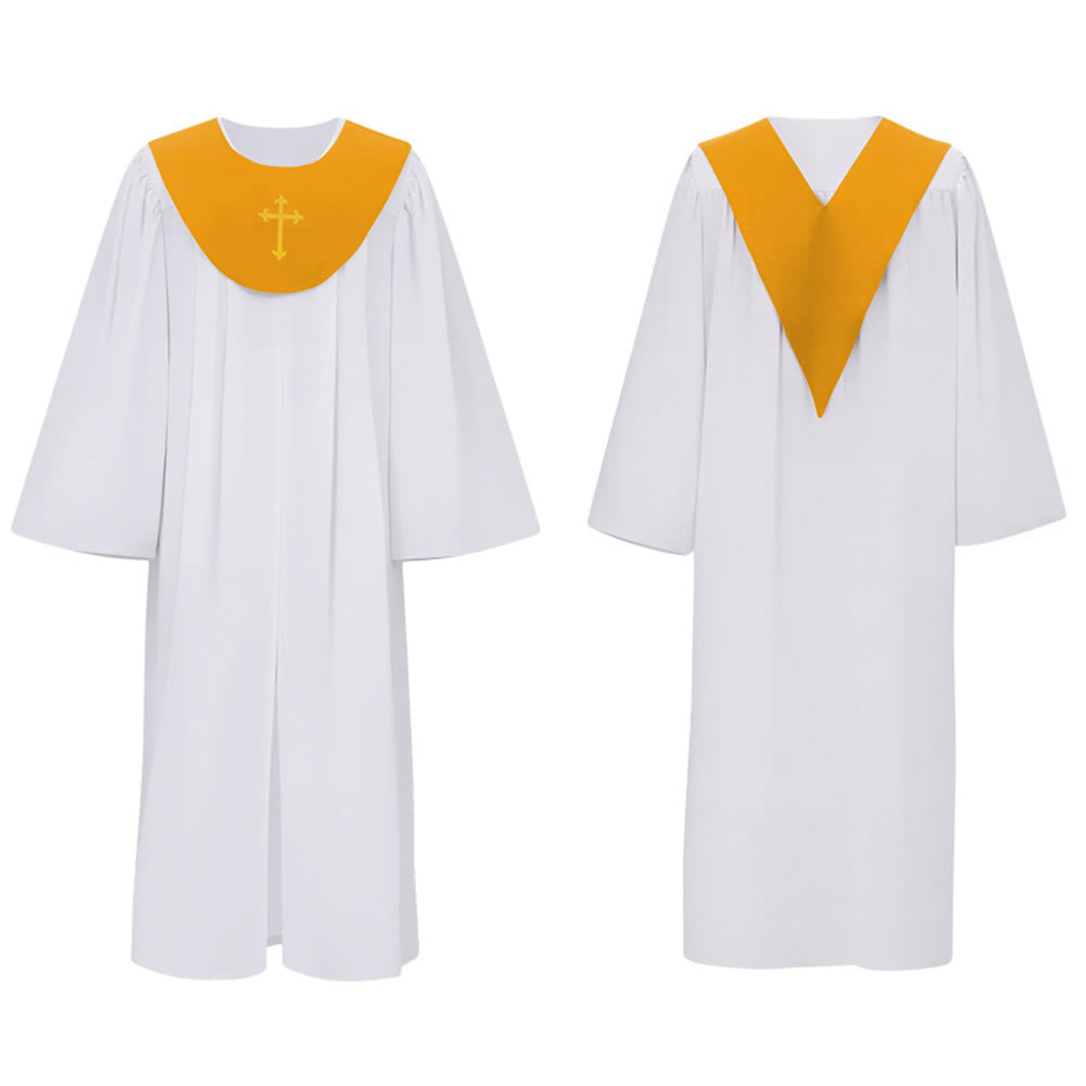 Christianartworkshop Divine Clergy Robe for Religious Services - Cross Accent Yoke - image 16