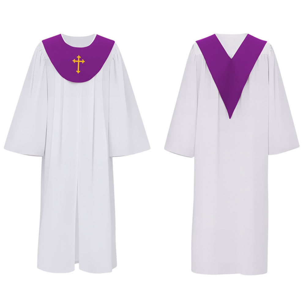 Christianartworkshop Divine Clergy Robe for Religious Services - Cross Accent Yoke - image 25