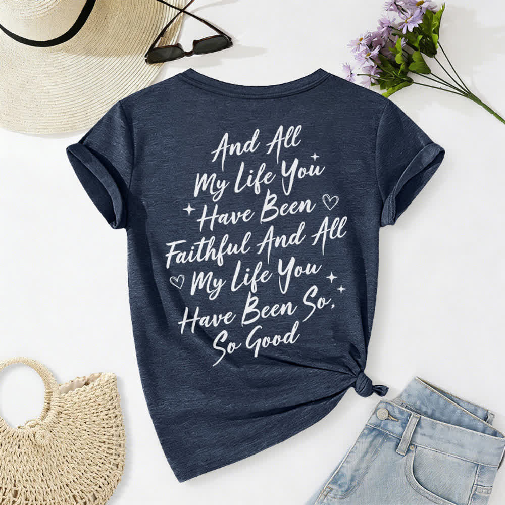 Christianartworkshop Women's I Will Sing Of The Goodness Of God Casual V-neck T-shirt - image 41