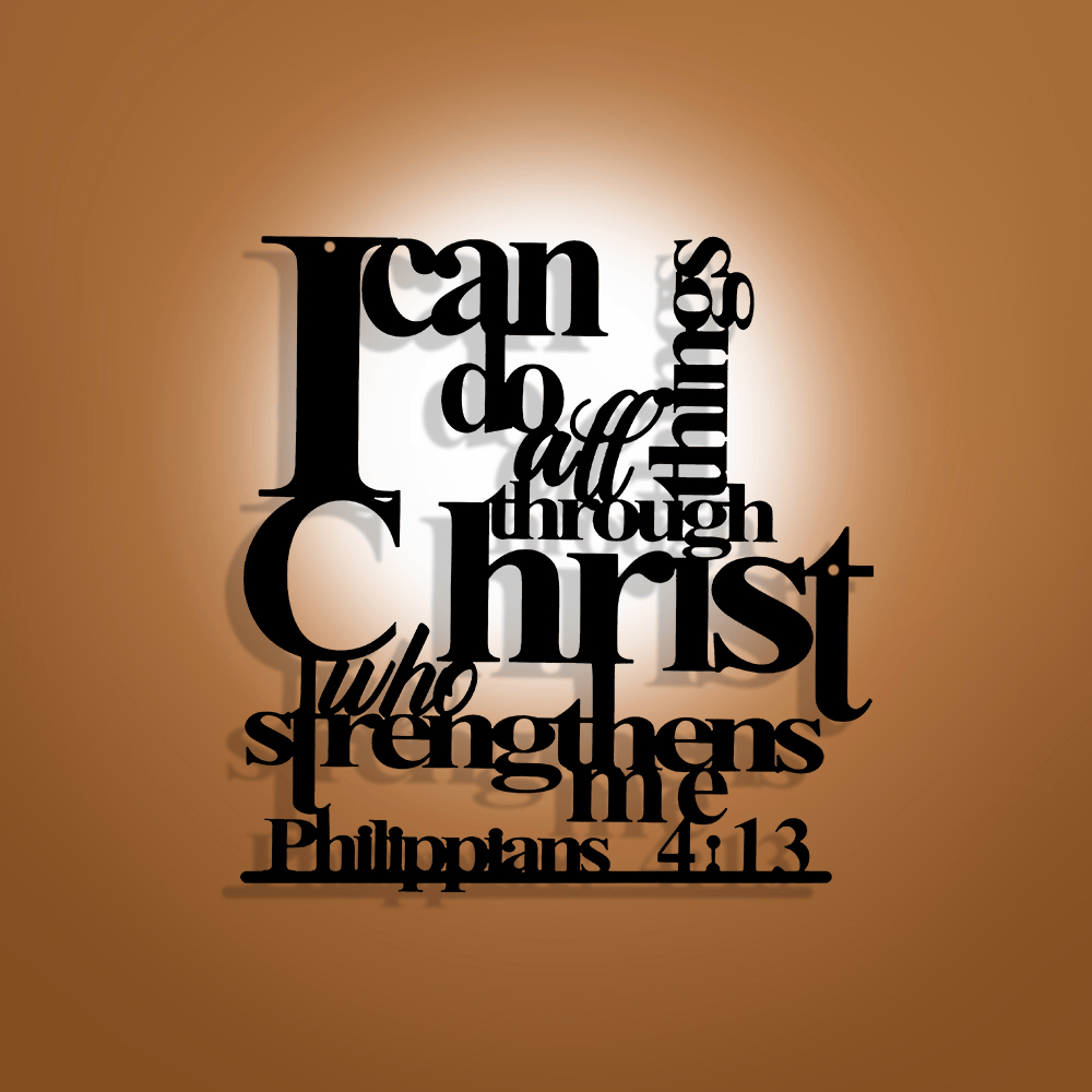 Christianartworkshop Philippians 4:13 I Can Do All Things Metal Wall Decor: Christ’s Strength for Your Walls - image 0