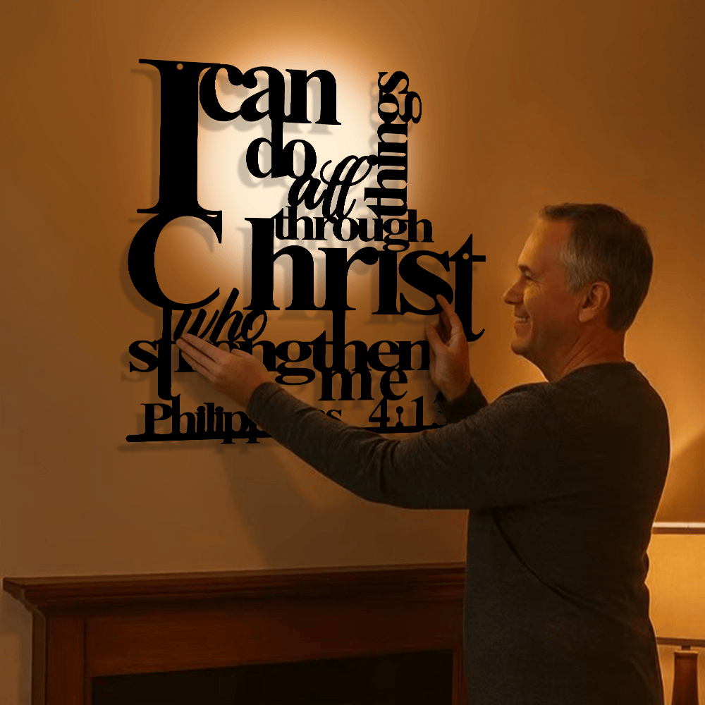 Christianartworkshop Philippians 4:13 I Can Do All Things Metal Wall Decor: Christ’s Strength for Your Walls - image 1
