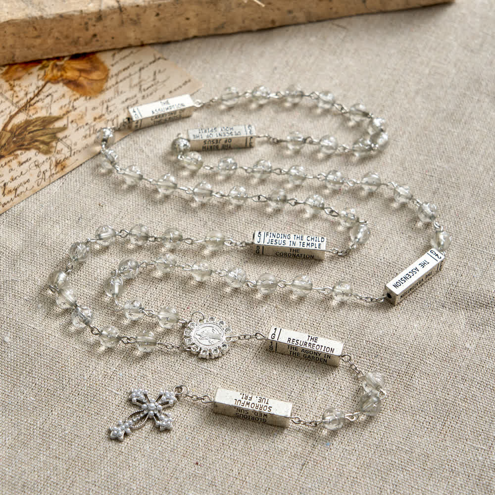 Christianartworkshop Frosted Bead Six Tablets Rosary with St. Benedict Medal and Cross - image 6