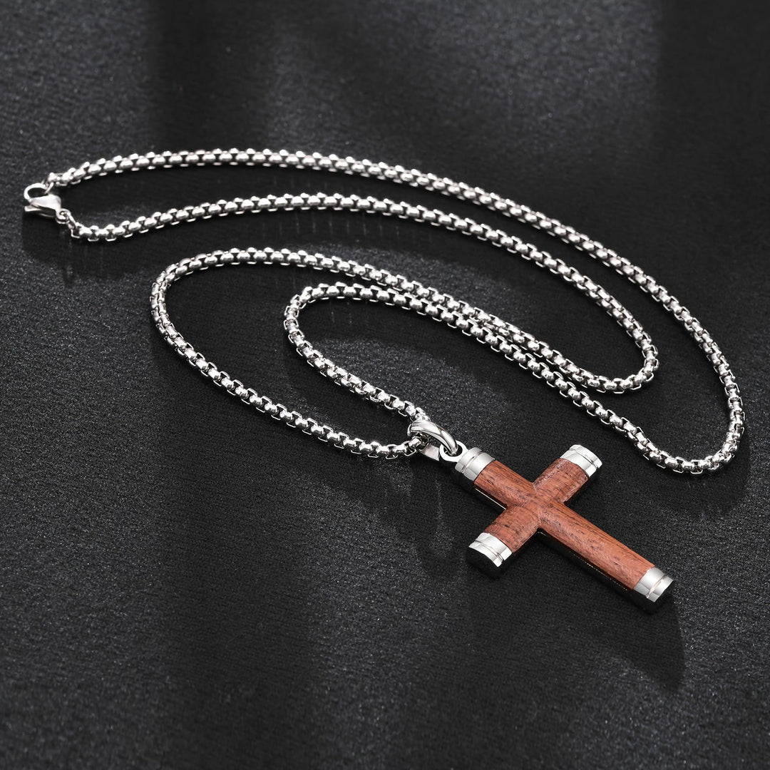 Christianartworkshop Minimalist Wood Cross Necklace with Sleek Metal Ends: An Emblem of Strength and Devotion - image 12