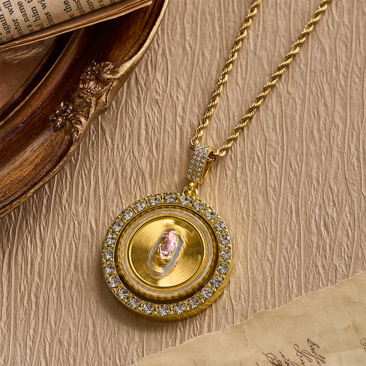Christianartworkshop Rotating Our Lady of Guadalupe Medallion Necklace with Double Zircon Halo: A Reminder of Divine Grace - image 6