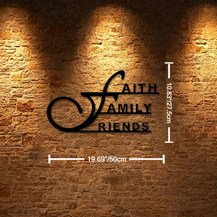 Christianartworkshop Faith Family Friends Metal Wall Decor: A Tribute to Life’s Greatest Blessings - 10.83''*19.69''*0.047''/27.5cm*50cm*0.12cm - image 6