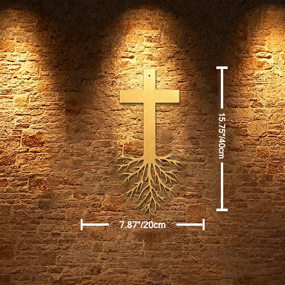 Christianartworkshop Modern Cross With Roots Metal Wall Decor: A Powerful Statement of Growing Faith - 7.87''*15.75''*0.04''/20cm*40cm*0.1cm - image 8