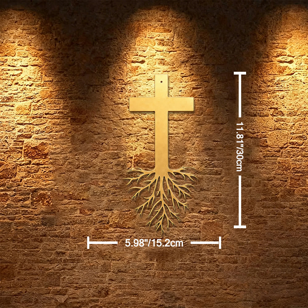 Christianartworkshop Modern Cross With Roots Metal Wall Decor: A Powerful Statement of Growing Faith - 5.98"*11.81''*0.04''/15.2cm*30cm*0.1cm - image 8