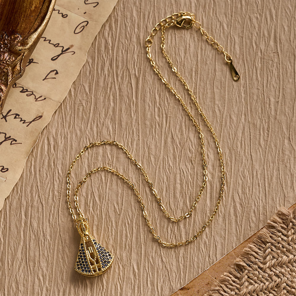 Christianartworkshop Our Lady of Aparecida Blue & White Double-Sided Pendant Necklace with Crown & Cross Details - image 4