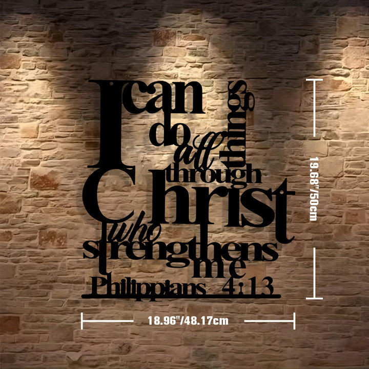 Christianartworkshop Philippians 4:13 I Can Do All Things Metal Wall Decor: Christ’s Strength for Your Walls - 18.96"*19.68"*0.06 "/48.17*50*0.15cm - image 8