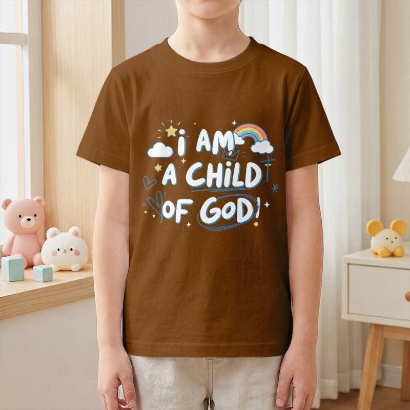 Christianartworkshop Whimsical Cloud & Cross Kids T-Shirt with I Am a Child of God - image 17