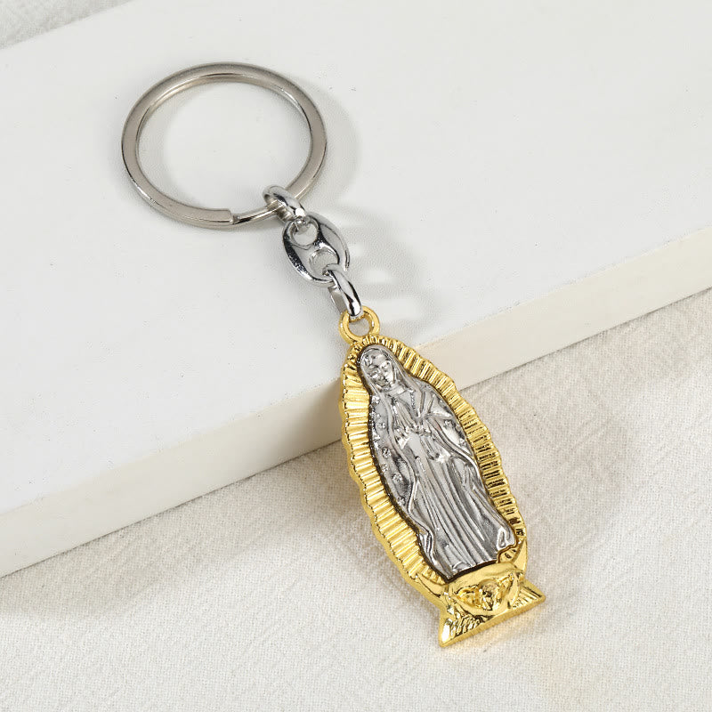 Christianartworkshop Two-Tone Our Lady of Guadalupe Keychain with Radiant Border: A Reminder of Divine Protection - image 5