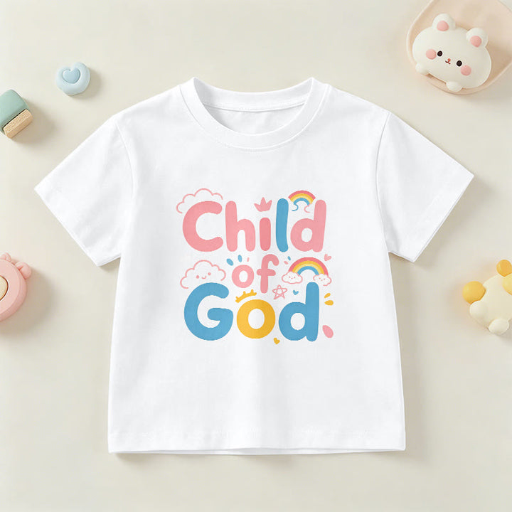 Christianartworkshop Uplifting Child of God Rainbow Accent Kids T-Shirt - White - US/UK/AU 14, EU170 - image 15