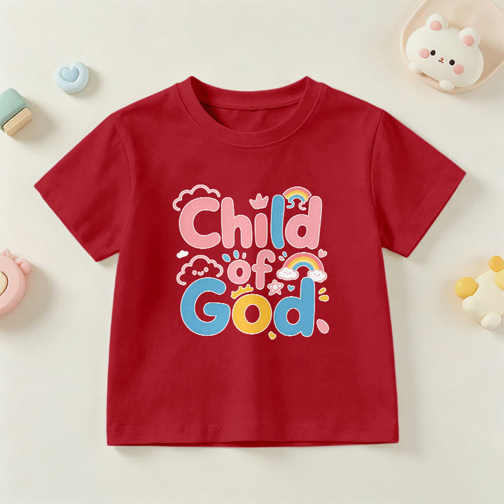 Christianartworkshop Uplifting Child of God Rainbow Accent Kids T-Shirt - Red - US/UK/AU 14, EU170 - image 6