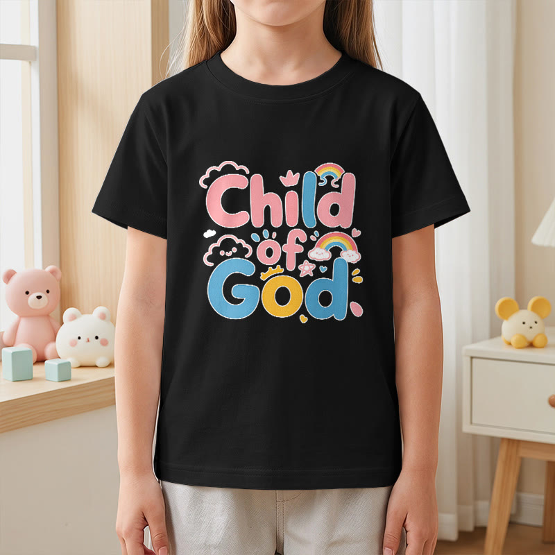 Christianartworkshop Uplifting Child of God Rainbow Accent Kids T-Shirt - image 26