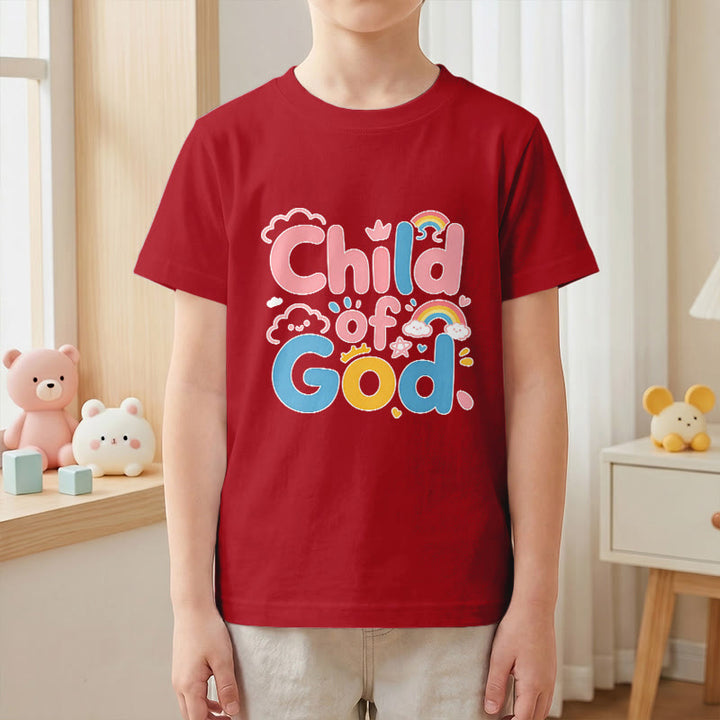 Christianartworkshop Uplifting Child of God Rainbow Accent Kids T-Shirt - image 7