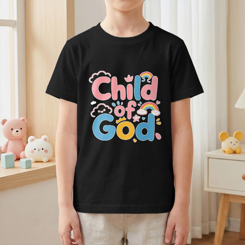 Christianartworkshop Uplifting Child of God Rainbow Accent Kids T-Shirt - image 25