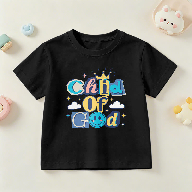 Christianartworkshop Whimsical Crown and Star Accent Child of God Kids T-Shirt - Black - US/UK/AU 14, EU170 - image 24