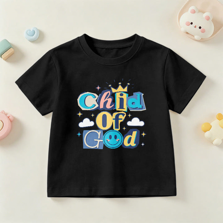 Christianartworkshop Whimsical Crown and Star Accent Child of God Kids T-Shirt - Black - US/UK/AU 14, EU170 - image 24