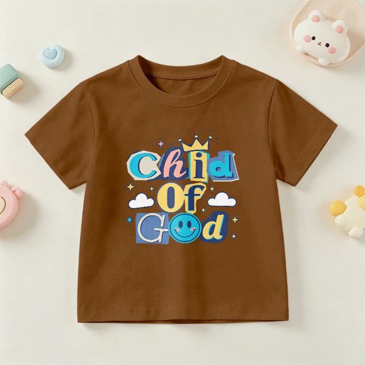 Christianartworkshop Whimsical Crown and Star Accent Child of God Kids T-Shirt - Brown - US/UK/AU 14, EU170 - image 21