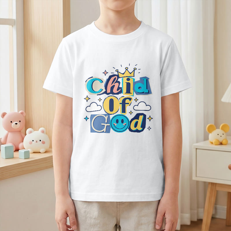 Christianartworkshop Whimsical Crown and Star Accent Child of God Kids T-Shirt - image 19